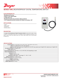 Thumbnail of document Data Sheet - TSW Weatherproof Digital Temperature Switch